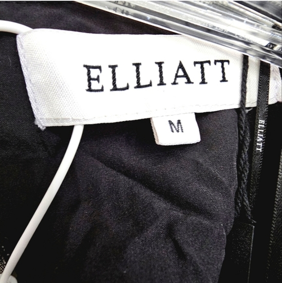 Elliatt Aubree Black Sequined Square Neck Knit Puffed Sleeve Cut Out Midi Dress - Picture 4 of 17